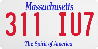MA license plate 311IU7
