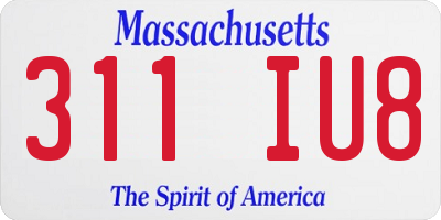 MA license plate 311IU8