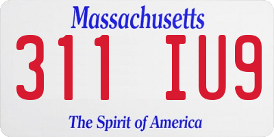 MA license plate 311IU9