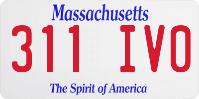 MA license plate 311IV0