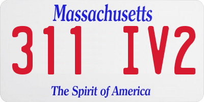 MA license plate 311IV2
