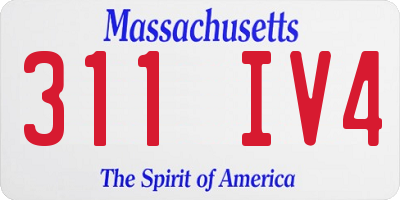 MA license plate 311IV4
