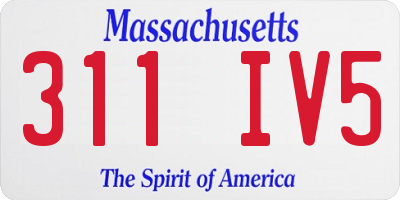 MA license plate 311IV5