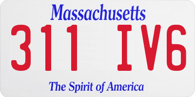MA license plate 311IV6