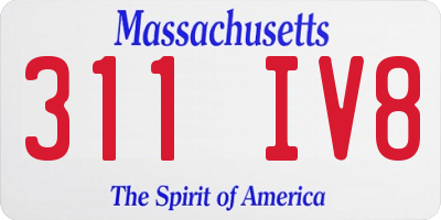 MA license plate 311IV8