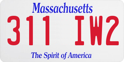 MA license plate 311IW2