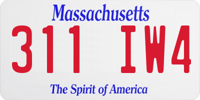 MA license plate 311IW4