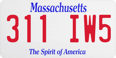 MA license plate 311IW5