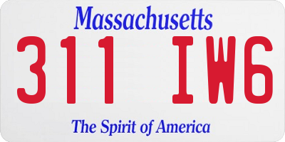 MA license plate 311IW6