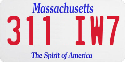 MA license plate 311IW7