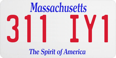 MA license plate 311IY1