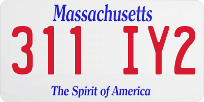 MA license plate 311IY2