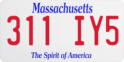 MA license plate 311IY5