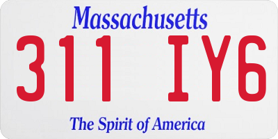 MA license plate 311IY6