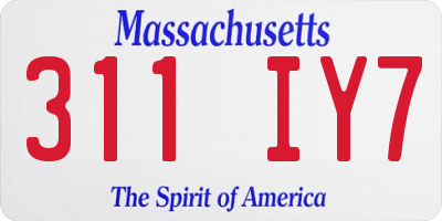 MA license plate 311IY7
