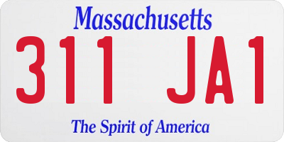 MA license plate 311JA1