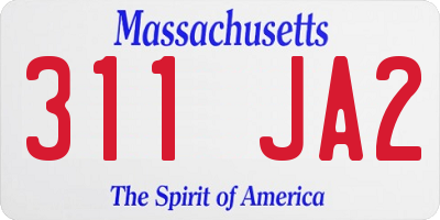 MA license plate 311JA2