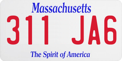 MA license plate 311JA6