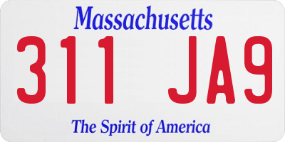 MA license plate 311JA9