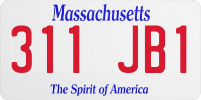 MA license plate 311JB1