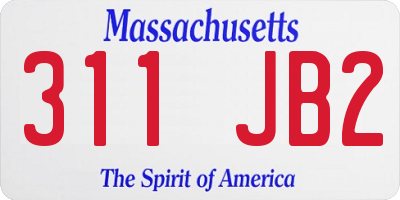 MA license plate 311JB2