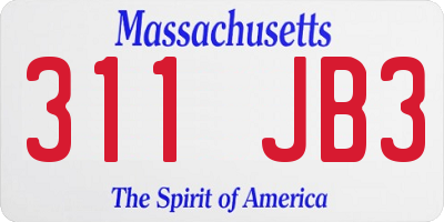 MA license plate 311JB3