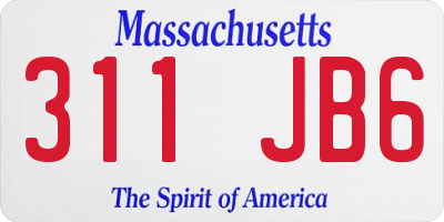 MA license plate 311JB6