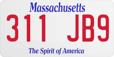 MA license plate 311JB9