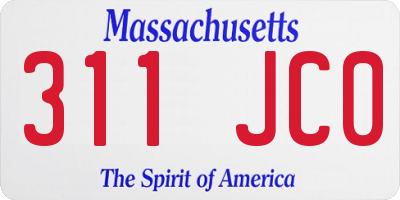 MA license plate 311JC0
