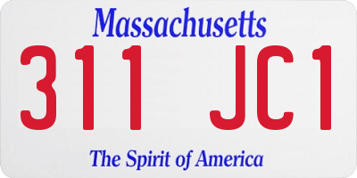 MA license plate 311JC1