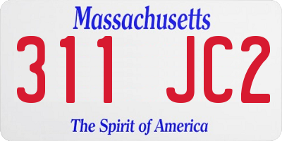 MA license plate 311JC2
