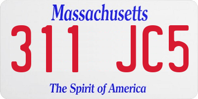 MA license plate 311JC5