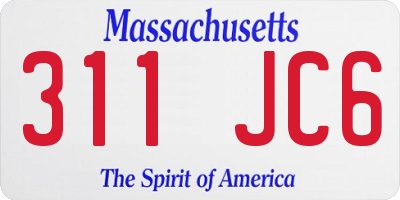 MA license plate 311JC6