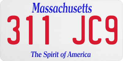 MA license plate 311JC9