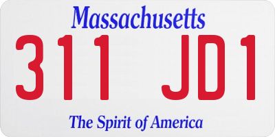 MA license plate 311JD1