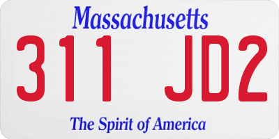 MA license plate 311JD2