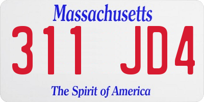 MA license plate 311JD4