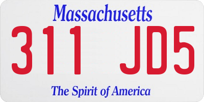 MA license plate 311JD5