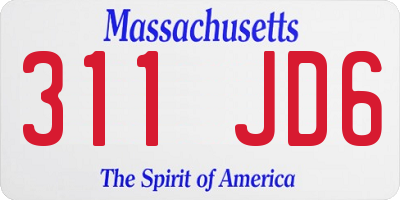 MA license plate 311JD6