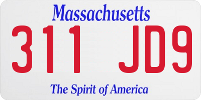 MA license plate 311JD9