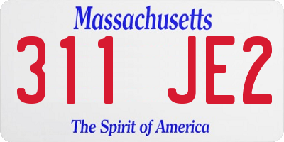 MA license plate 311JE2