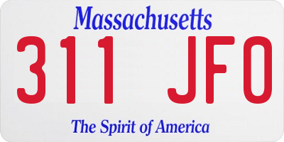 MA license plate 311JF0