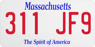 MA license plate 311JF9