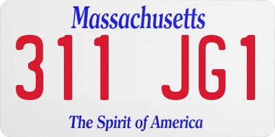 MA license plate 311JG1