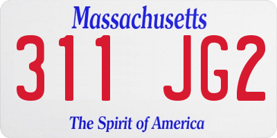 MA license plate 311JG2