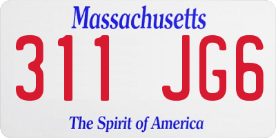 MA license plate 311JG6