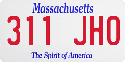 MA license plate 311JH0