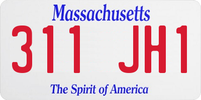 MA license plate 311JH1