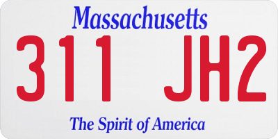 MA license plate 311JH2