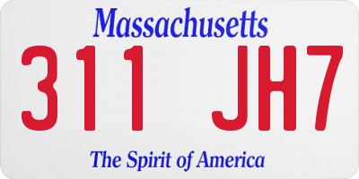 MA license plate 311JH7